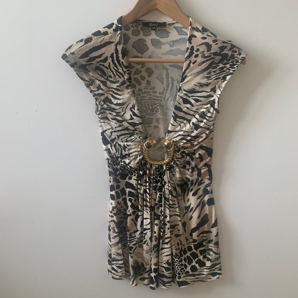 Leopard Print Top with Hardware Sz XS - Picture 1 of 3